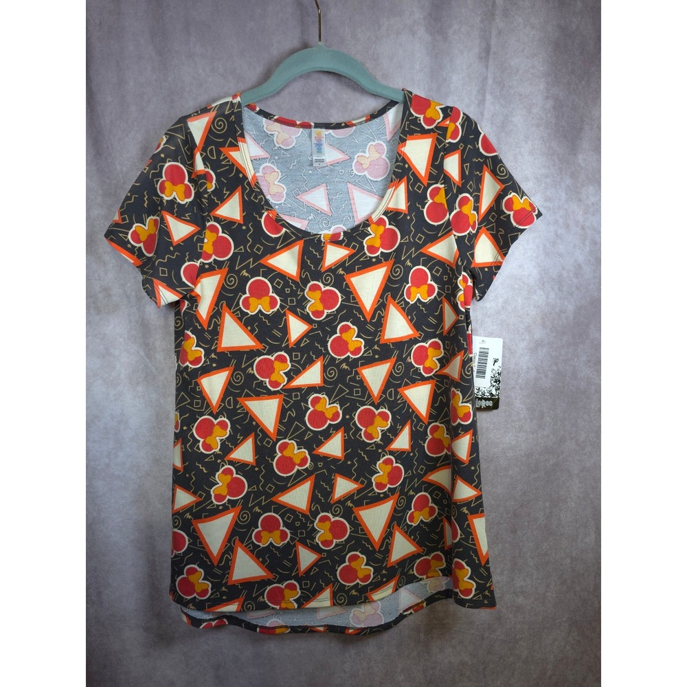 LuLaRoe Classic T Black Geometric Triangles Classic Fit Short Sleeve Top Size S